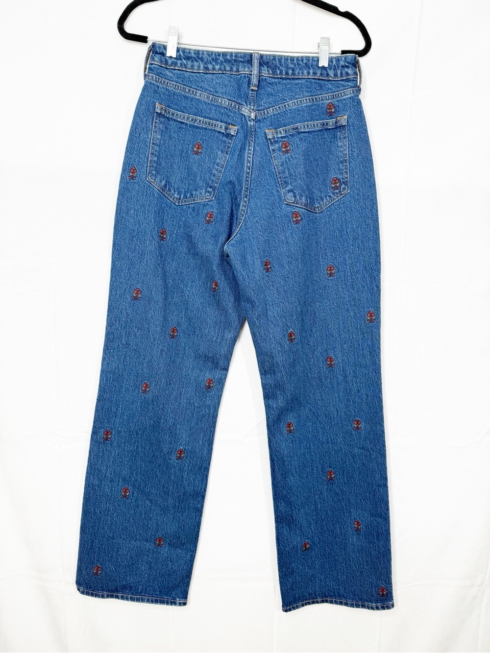 Abercrombie & Fitch High Rise 90s Relaxed Floral Embroidered Jeans Curve Love - Picture 4 of 16